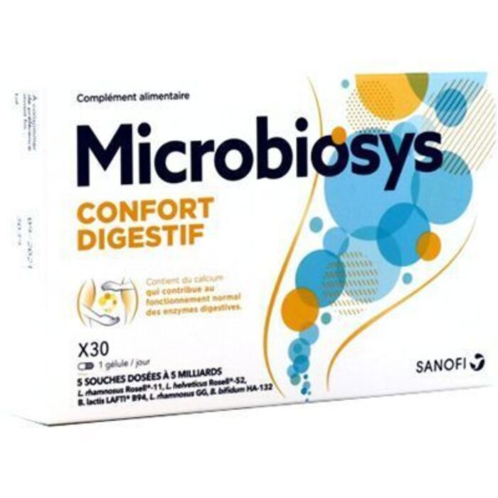 Microbiosys confort digestif probiotique 30 gélules  sanofi  Achat au