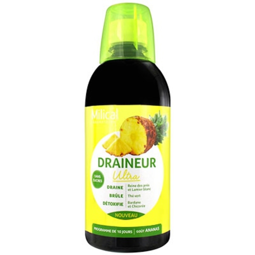 Prix de Milical draineur ultra ananas programme 10j - 500ml Prix de Milical draineur ultra ananas programme 10j - 500ml