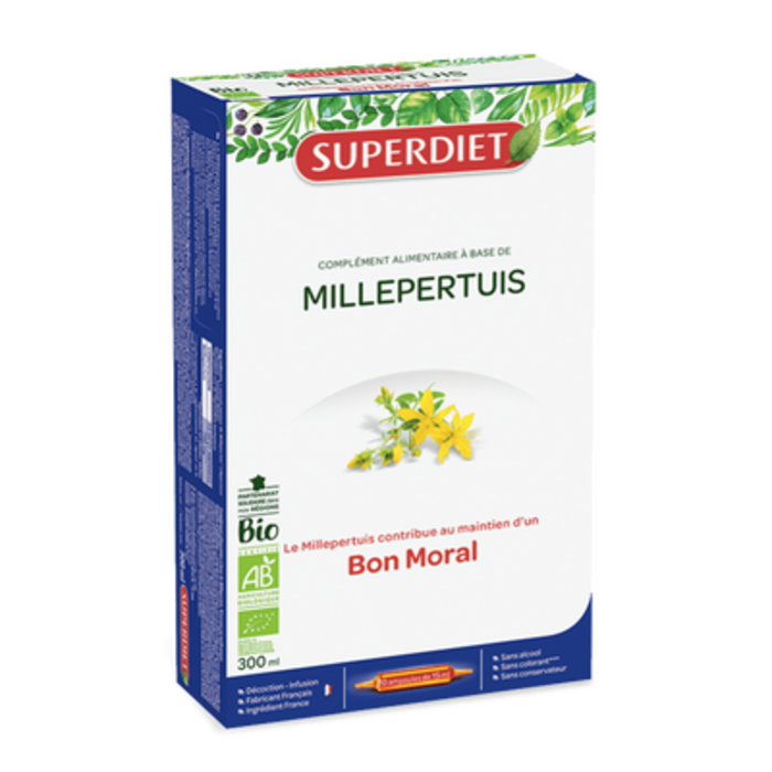 Photo de Millepertuis bio - 20 ampoules Super diet Millepertuis bio - 20 ampoules Super diet-104061