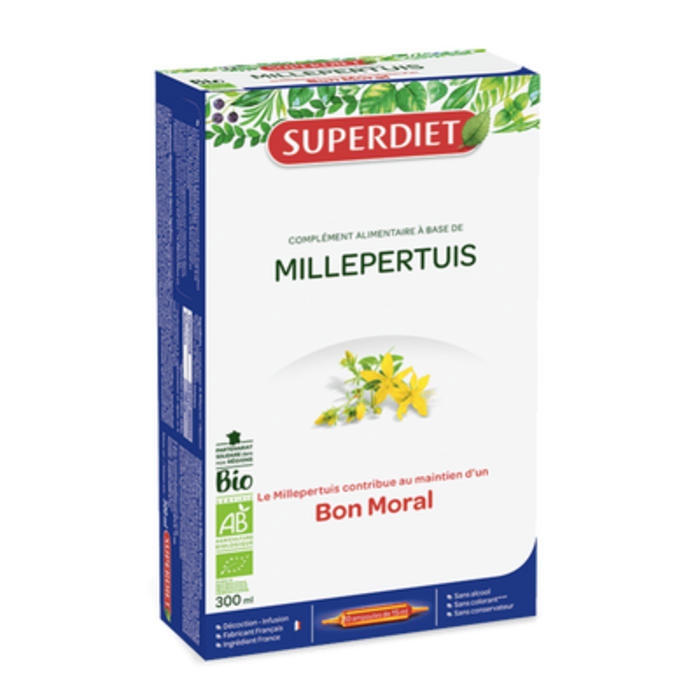 Millepertuis bio -  20 ampoules de 15ml Super diet-104061