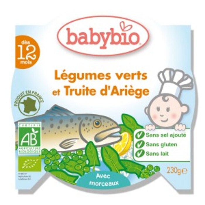 Mon assiette menu truite d'ariège aux légumes verts... Babybio-133649