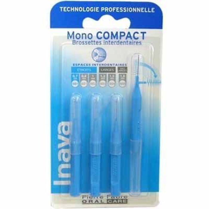 Photo de Mono compact etroit 0,6mm - 4 brossettes interdentaires Inava Mono compact etroit 0,6mm - 4 brossettes interdentaires Inava-224862