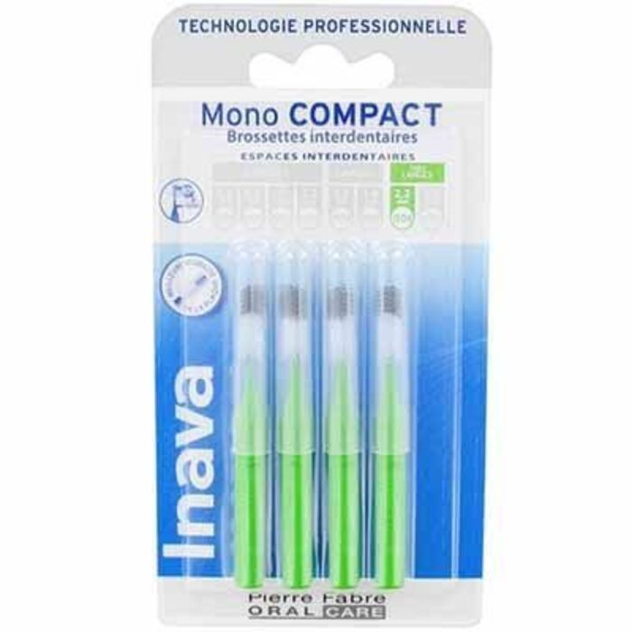 Photo de Mono compact très large 2,2mm - 4 brossettes interdentaires Inava Mono compact très large 2,2mm - 4 brossettes interdentaires Inava-224868