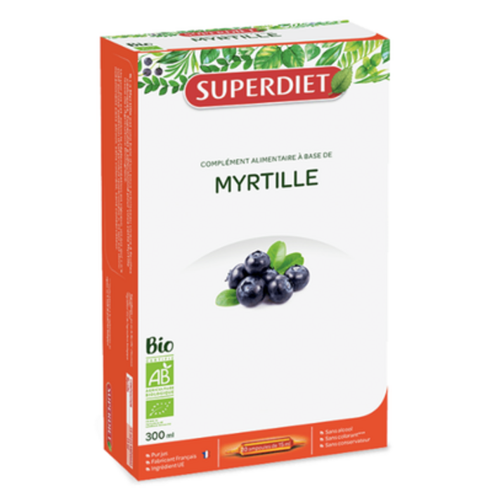 Myrtille bio - 20 ampoules de 15ml Super diet-4462