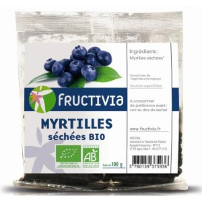 Myrtilles baies bio - sachet 100 g Fructivia-136072
