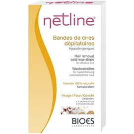 NETLINE Bandes de Cire Dépilatoires Visage x20 - 20.0 unites - Cires Dépilatoires à Froid - Bioes Spécial peaux sensibles-4606