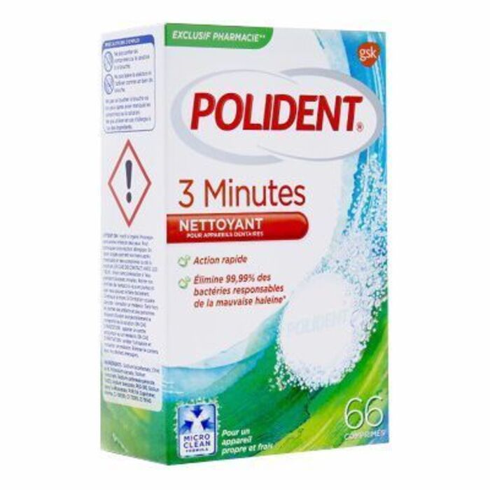 Photo de Nettoyant 3 minutes 66 comprimés Polident Nettoyant 3 minutes 66 comprimés Polident-214461