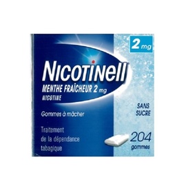 NICOTINELL Menthe Fraîcheur 2mg Sans Sucre - 204 gommes - Novartis -194075