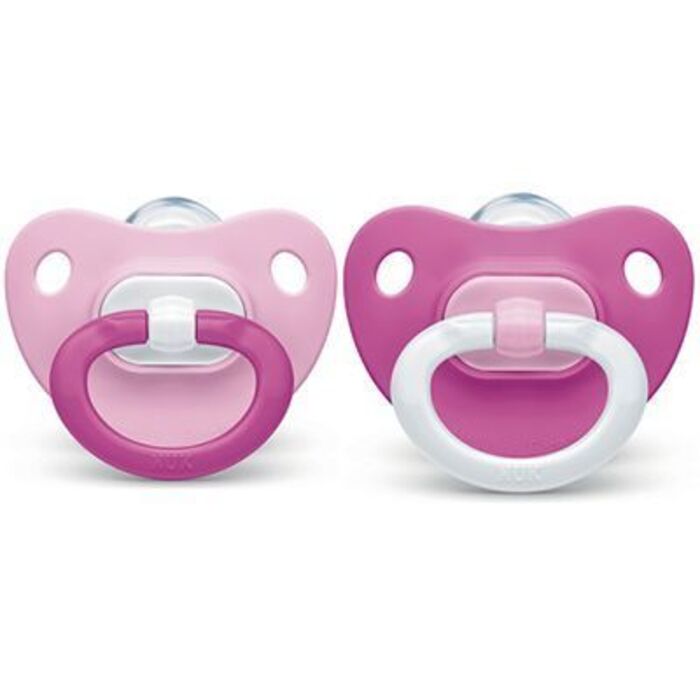 Photo de Nuk 2 sucettes silicone classic fashion fille taille 1 0-6mois Nuk Nuk 2 sucettes silicone classic fashion fille taille 1 0-6mois Nuk-219183
