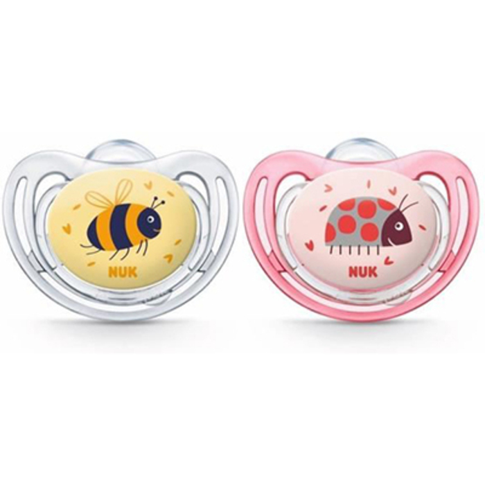 Photo de Nuk 2 sucettes silicone freestyle fille taille 1 0-6mois Nuk Nuk 2 sucettes silicone freestyle fille taille 1 0-6mois Nuk-220777