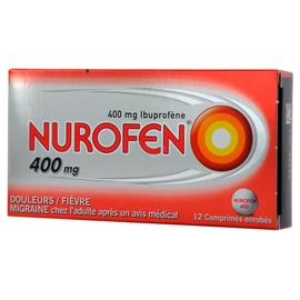 Nurofen 400mg douleurs et fièvre ibuprofène 12 comprimés enrobés - reckitt benckiser -192720