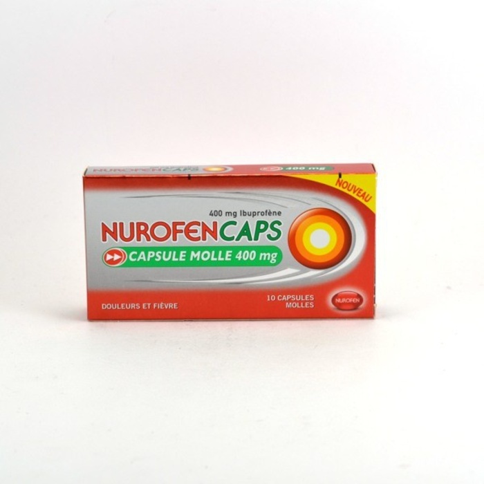 Nurofencaps 400mg ibuprofène douleurs et fièvre 10 capsules molles Reckitt benckiser-192591