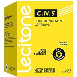NUTRISANTE Lecitone C.N.S. Fonctionnement Cérébral 60 capsules - Nutrisanté -226965