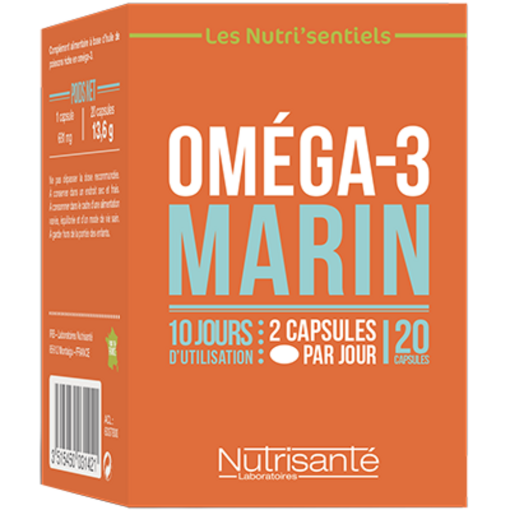 Photo de Nutrisante oméga 3 marin 20 capsules Nutrisanté Nutrisante oméga 3 marin 20 capsules Nutrisanté-219601