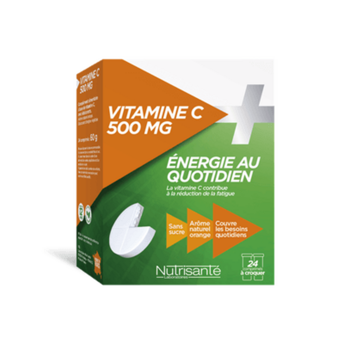 Photo de Nutrisante vitamine c 500mg 24 comprimés à croquer Nutrisanté Nutrisante vitamine c 500mg 24 comprimés à croquer Nutrisanté-196151