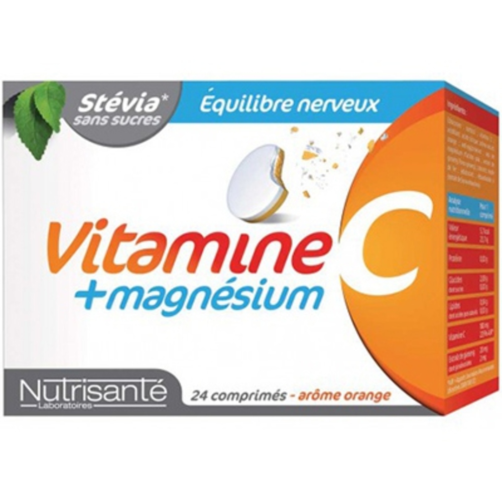 Photo de Nutrisante vitamine c + magnésium 24 comprimés à croquer Nutrisanté Nutrisante vitamine c + magnésium 24 comprimés à croquer Nutrisanté-196156