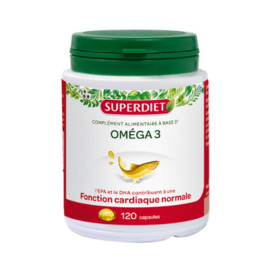 Omega 3 -  120 capsules - 120.0 unités - les super nutriments - super diet Bon fonctionnement Cardio-vasculaire-4471