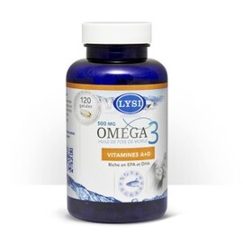 Omega 3 Vitamines A + D - 120 gélules - divers - Lysi -189492