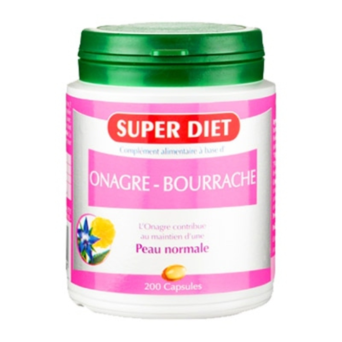 Photo de Onagre bourrache bio 200 capsules Super diet Onagre bourrache bio 200 capsules Super diet-4480
