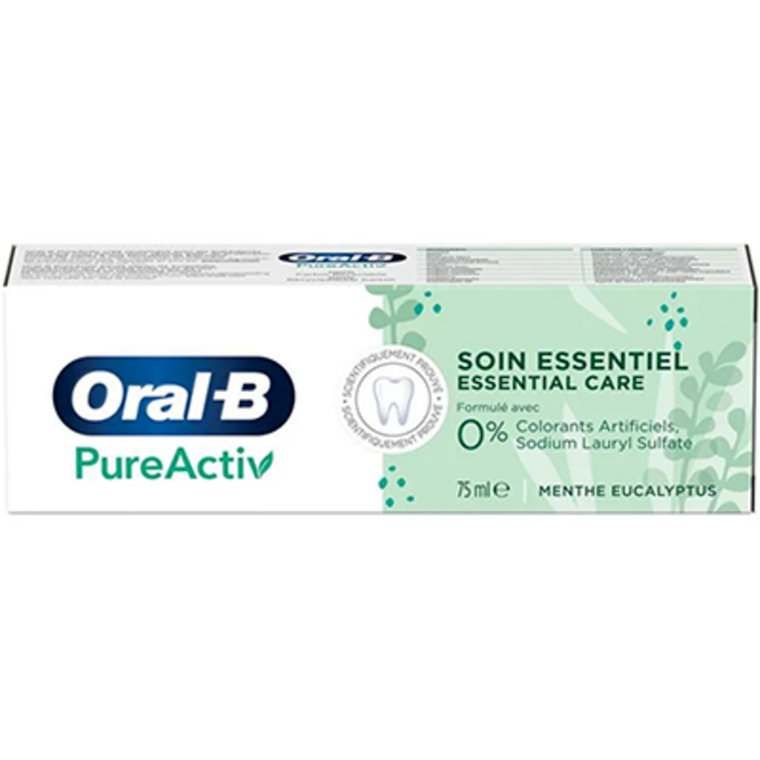 Photo de Oral b pureactiv soin essentiel dentifrice menthe eucalyptus 75ml Oral b Oral b pureactiv soin essentiel dentifrice menthe eucalyptus 75ml Oral b-227997