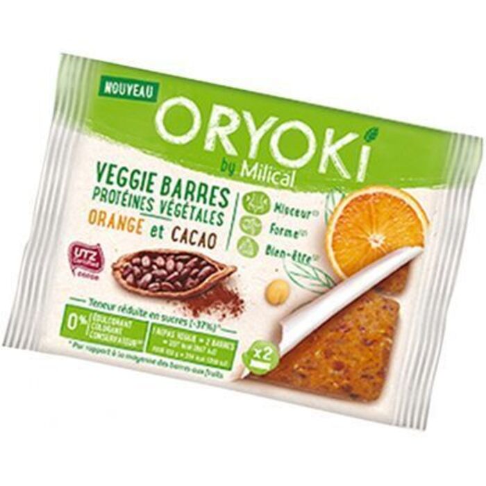 Photo de Oryoki veggie barres cacao orange 2 barres Milical Oryoki veggie barres cacao orange 2 barres Milical-221356