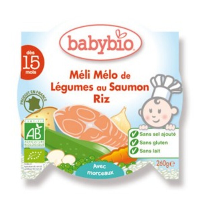 P'tit plat méli mélo de légumes au saumon riz... Babybio-133681