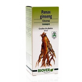 Panax ginseng (ginseng vrai) bio - 50.0 ml - Gouttes de plantes - teintures mères - Biover Améliore la force vitale, tonifie et revitalise-8984