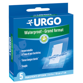 - pansement waterproof - imperméable compresse anti-adhérente - grand format - 5 pansements - pansements - urgo -205259