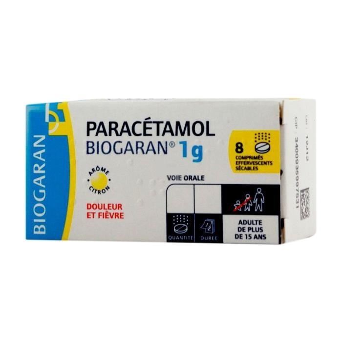 Photo de Paracetamol 1g - 8 comprimés effervescents Biogaran Paracetamol 1g - 8 comprimés effervescents Biogaran-192414