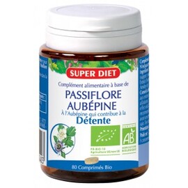 Passiflore - aubepine bio - 80 comprimés - 80.0 unités - détente - sommeil - super diet Détente, bonne humeur-4496
