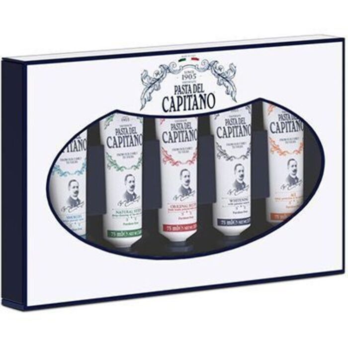 Photo de Pasta del capitano coffret 5 dentifrices 5 x 75ml Pasta del capitano Pasta del capitano coffret 5 dentifrices 5 x 75ml Pasta del capitano-222714