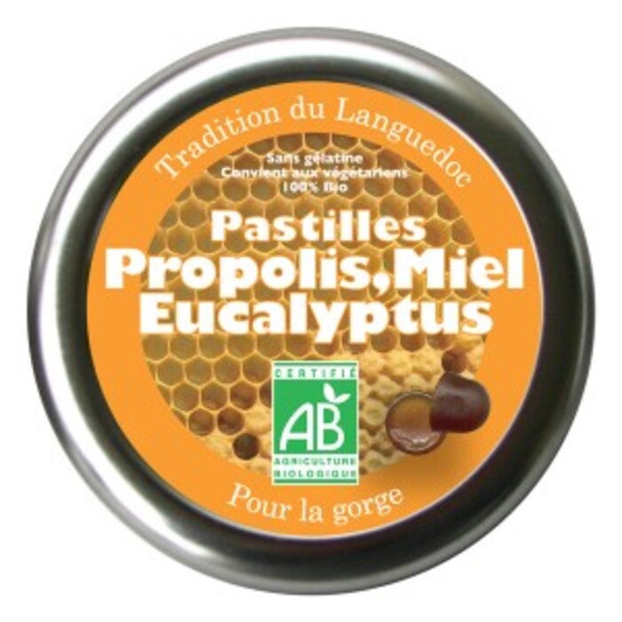 Photo de Pastilles à la propolis, miel et eucalyptus bio - boîte de... Florisens Pastilles à la propolis, miel et eucalyptus bio - boîte de... Florisens-135782