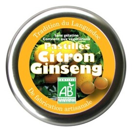 Pastilles citron, ginseng bio -  45 g - divers - encens du monde - florisens -189107