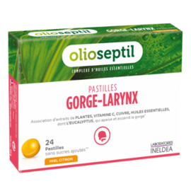 Pastilles gorge larynx miel citron 24 pastilles - olioseptil -204050