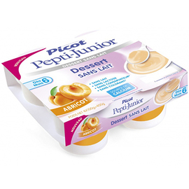 Pepti-Junior Dessert Sans Lait +6mois Abricot 4x100g - Picot -216697