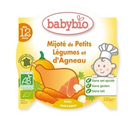 Petits lègumes et Agneau Bio - dès 12 mois - 230g - divers - Babybio -133648