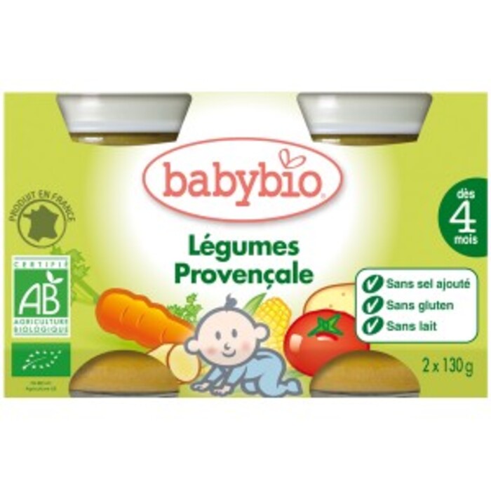 Photo de Petits pots légumes provençale bio -dès 4mois -... Babybio Petits pots légumes provençale bio -dès 4mois -... Babybio-133620