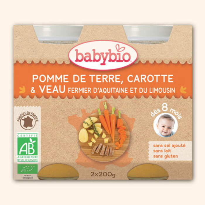 Photo de Petits pots menu légumes & veau fermier bio - dès 8... Babybio Petits pots menu légumes & veau fermier bio - dès 8... Babybio-188773