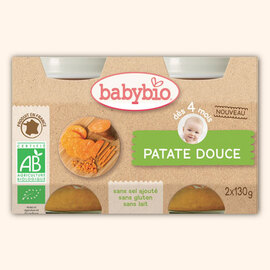 Petits pots patate douce bio - dès 4 mois - 2x130g - divers - babybio -188784