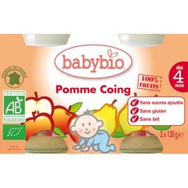 Petits Pots Pomme/Coing Bio - dès 4 mois- 2x130g - divers - Babybio -133634