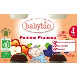 Petits Pots Pomme/Pruneau Bio - dès 4 mois- 2x130g - divers - Babybio -133635
