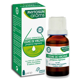 PHYTOSUN AROMS Huile Essentielle Cèdre de Virginie - 5.0 ml - Huiles essentielles HEBBD - Phytosun Arôms -11724