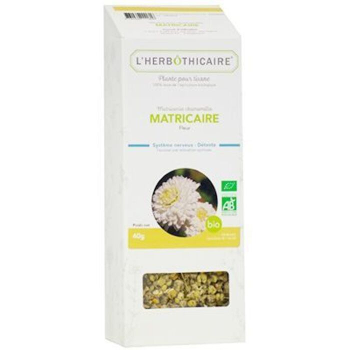 Photo de Plante pour tisane camomille matricaire bio 50g L'herbothicaire Plante pour tisane camomille matricaire bio 50g L'herbothicaire-220355