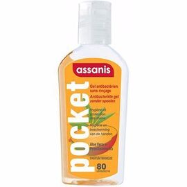 Pocket gel antibactérien sans rinçage mangue 80ml - assanis -190744