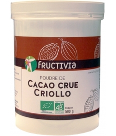 Poudre de 100% cacao crue (criollo) BIO - pot 500 g - divers - Fructivia -189182