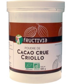 Poudre de 100% cacao crue (criollo) bio - pot 500 g - divers - fructivia -189182