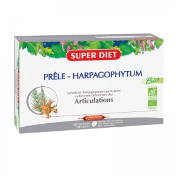 Photo de Prele - harpagophytum bio - 20 ampoules de 15ml Super diet Prele - harpagophytum bio - 20 ampoules de 15ml Super diet-4450