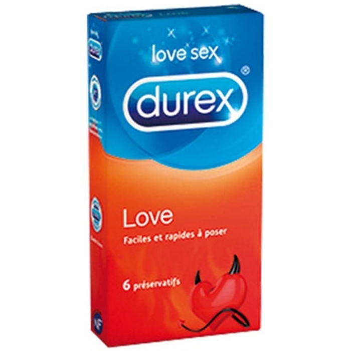 Préservatifs love - préservatifs lubrifiés - boite de 6 préservatifs Durex-195441