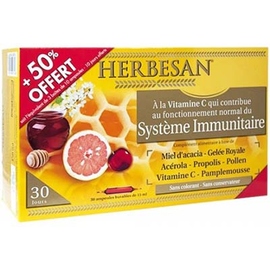 Propolis Gelée Royale - 30 ampoules - 30.0 unites - Vitalité - Herbesan -138707