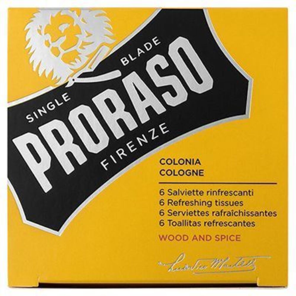 Photo de Proraso 6 serviettes rafraîchissantes wood and spice cologne Proraso Proraso 6 serviettes rafraîchissantes wood and spice cologne Proraso-219702